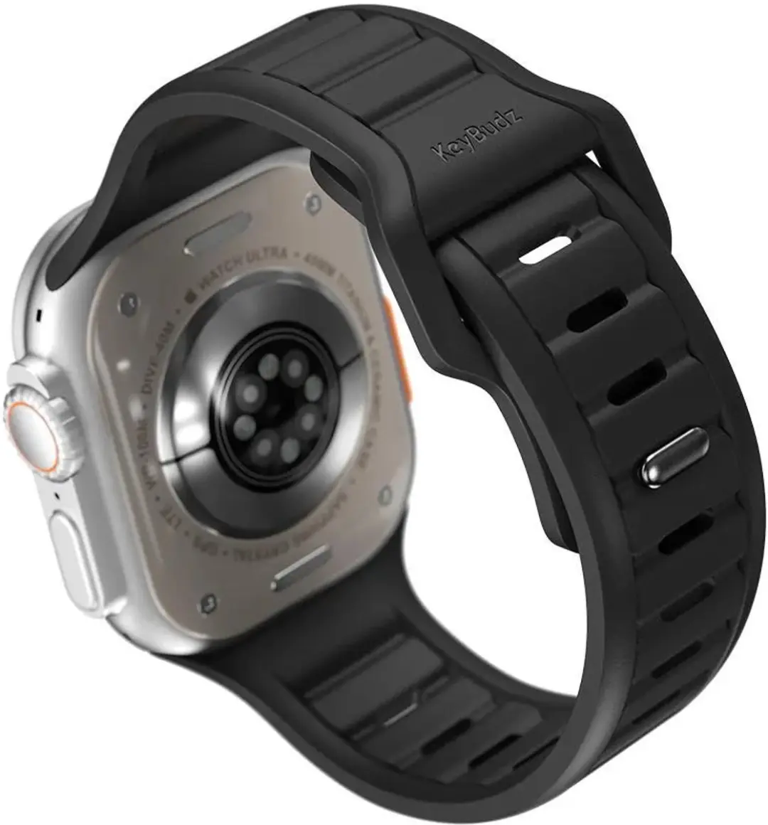 KeyBudz Journey FKM Horlogeband Apple Watch 44-49mm - Zwart - afbeelding 6 van 6