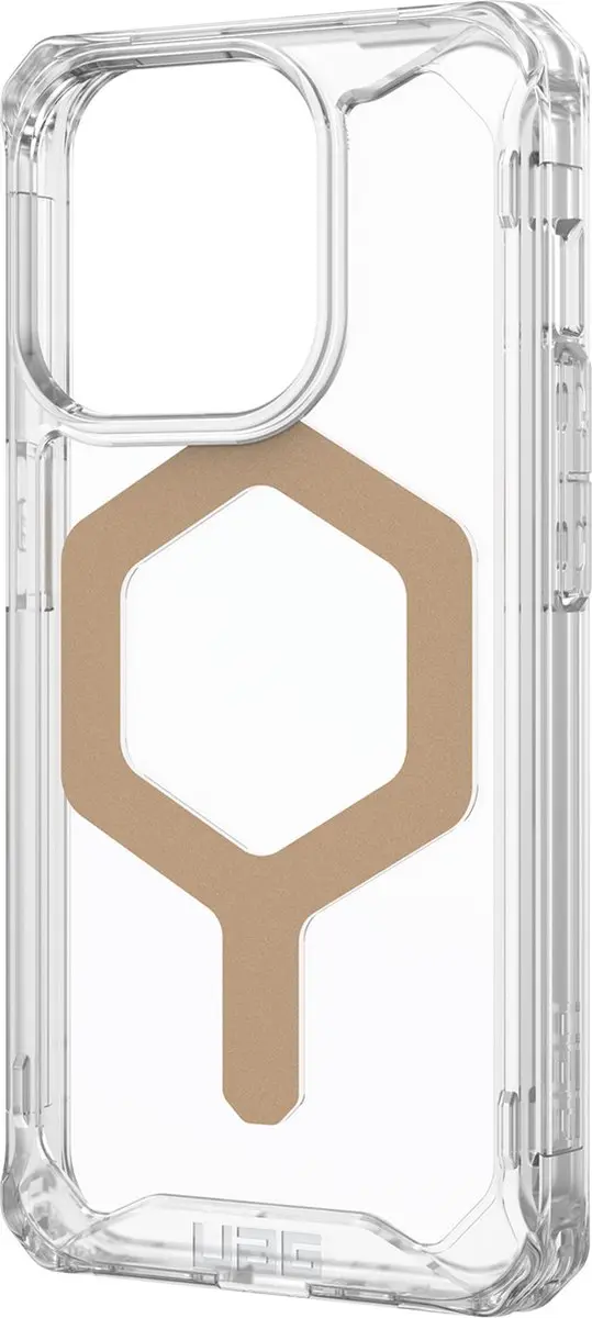 Urban Armor Gear Plyo Mag Hoesje iPhone 15 Pro - Transparant/Goud - 114286114381 - afbeelding 5 van 6