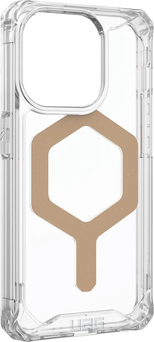 Urban Armor Gear Plyo Mag Hoesje iPhone 15 Pro - Transparant/Goud - 114286114381 - afbeelding 2 van 6