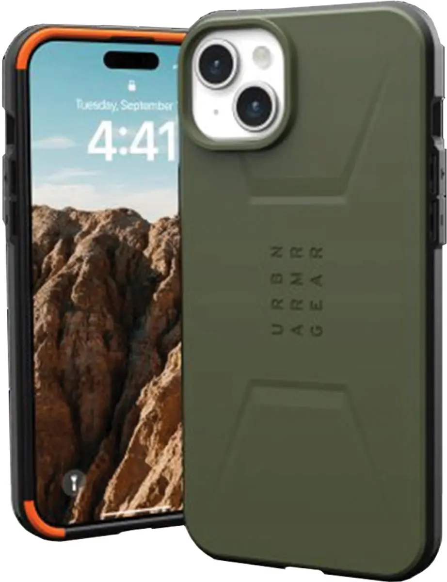 Urban Armor Gear Civilian Mag iPhone 15 Plus Hoesje - 114306117272 - Olijfgroen - afbeelding 2 van 6
