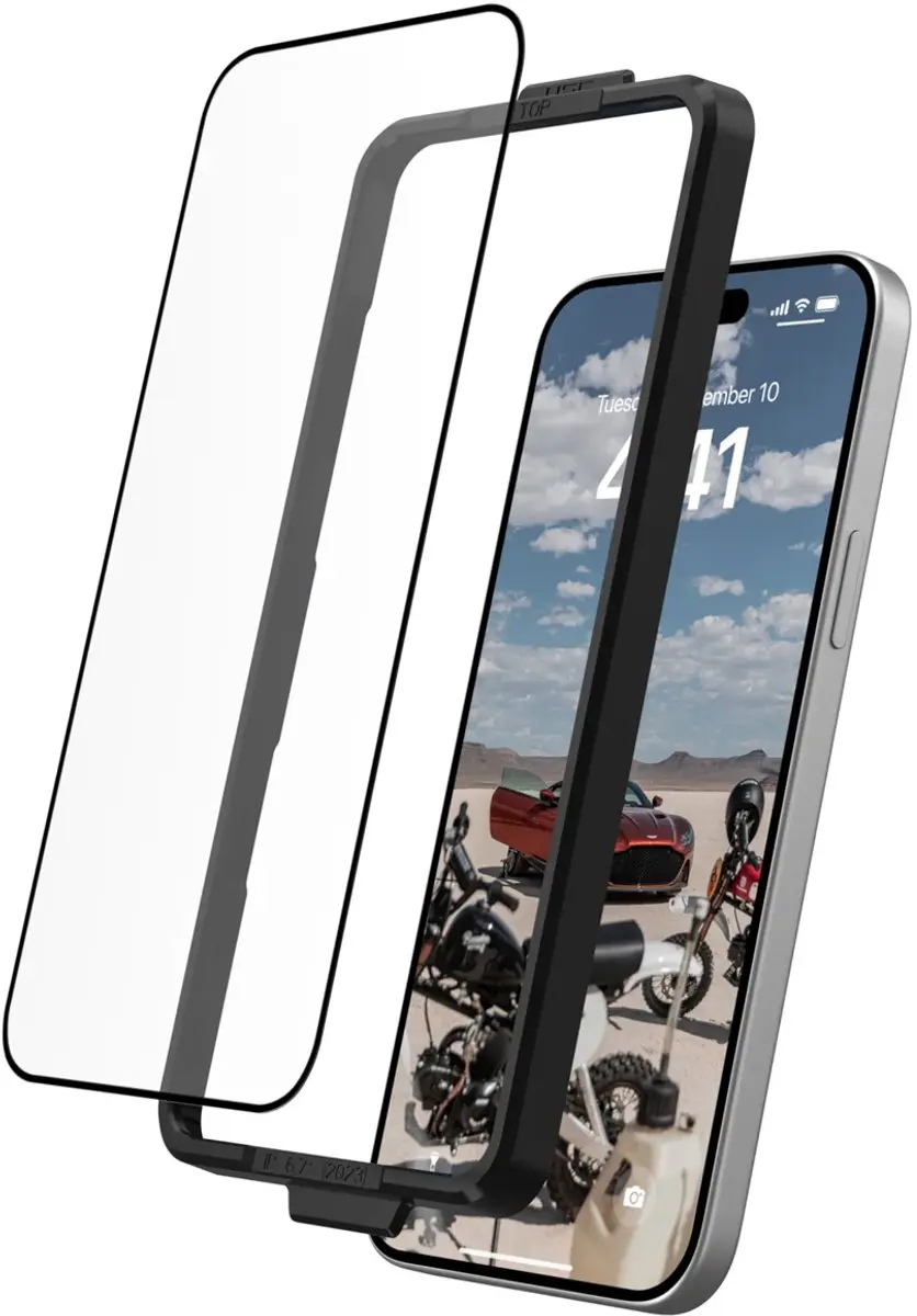 Urban Armor Gear Glass Shield iPhone 15 Plus - Tempered Glass - afbeelding 2 van 6