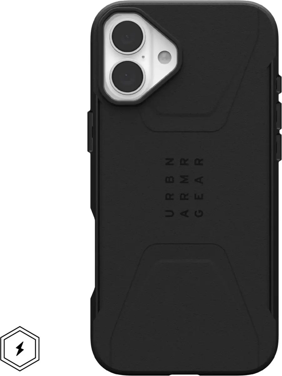 Urban Armor Gear Civilian Mag iPhone 16 Plus Hoesje - 114443114040 - Zwart - afbeelding 2 van 6