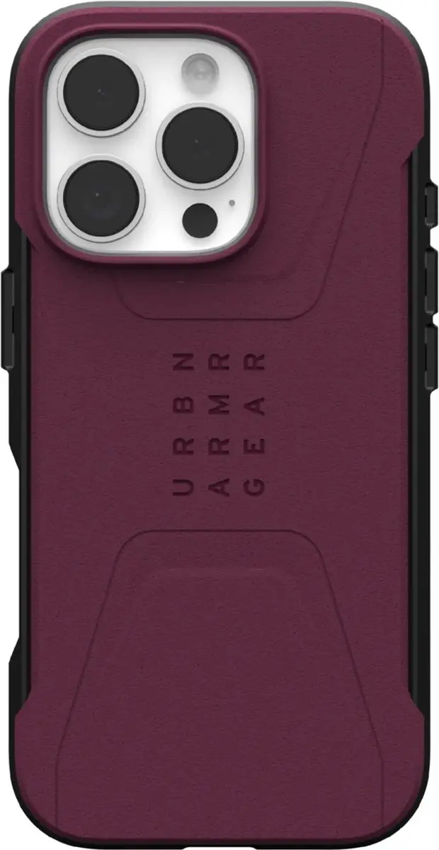 Urban Armor Gear Civilian Mag iPhone 16 Pro Hoesje - Bordeaux - MPN 114444119049 - afbeelding 2 van 6