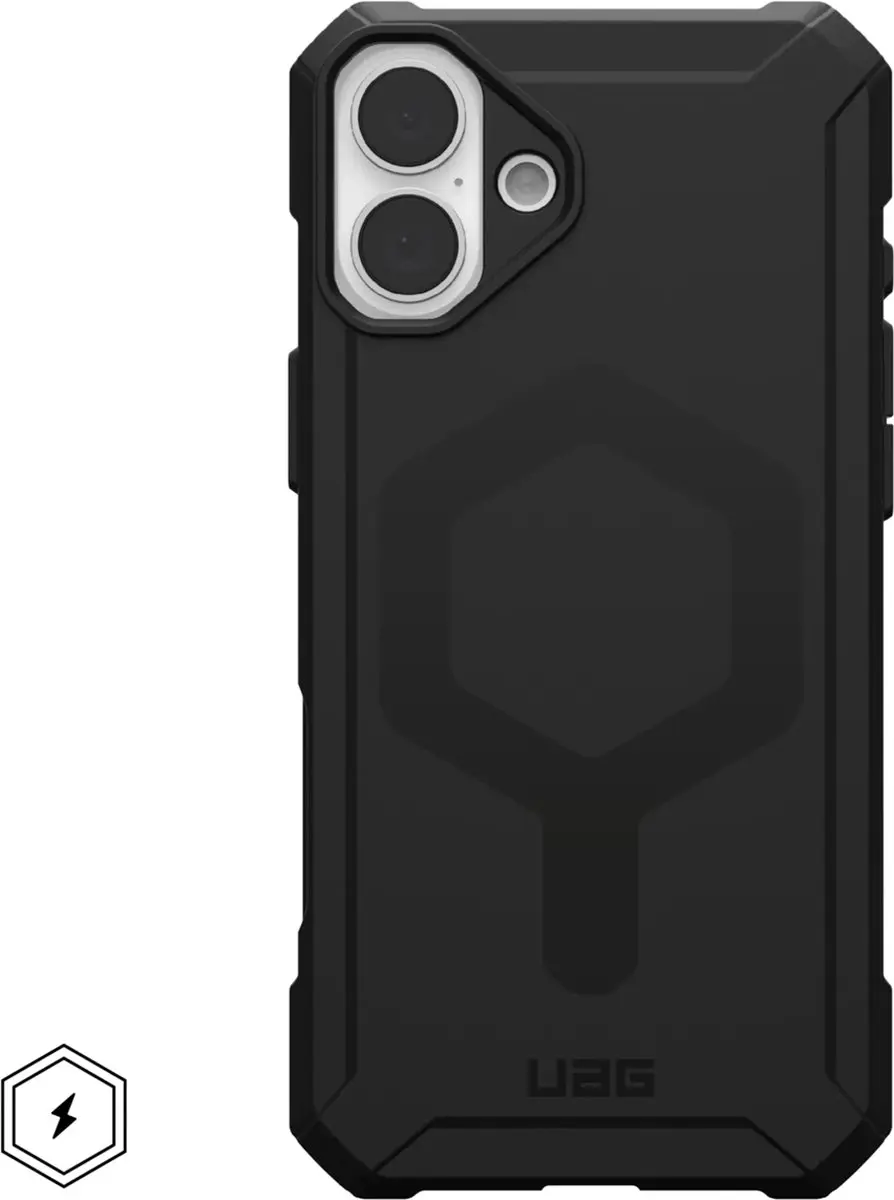 Urban Armor Gear Essential Armor Hoesje iPhone 16 Plus - Zwart - afbeelding 2 van 6
