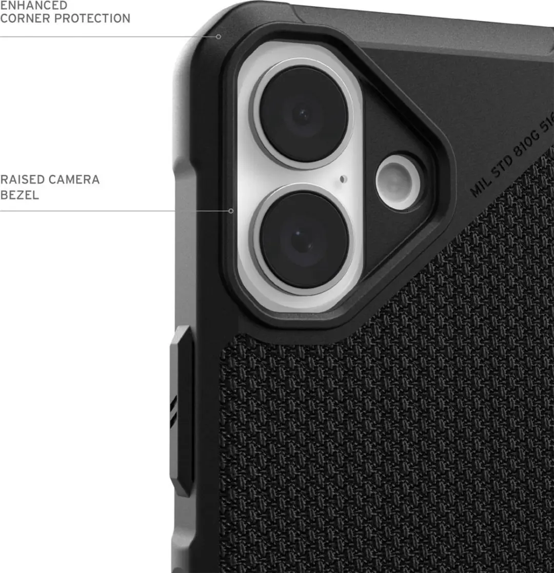 Urban Armor Gear Metropolis LT Hoesje iPhone 16 Plus - Kevlar Zwart - afbeelding 3 van 6