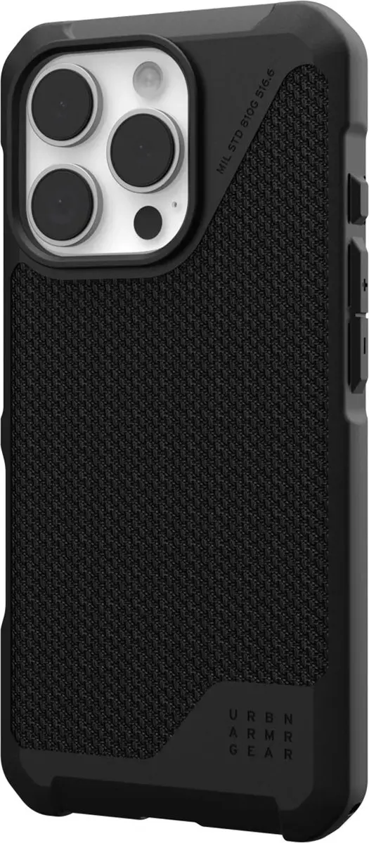 Urban Armor Gear Metropolis LT Hoesje iPhone 16 Pro - Kevlar Zwart - afbeelding 2 van 6