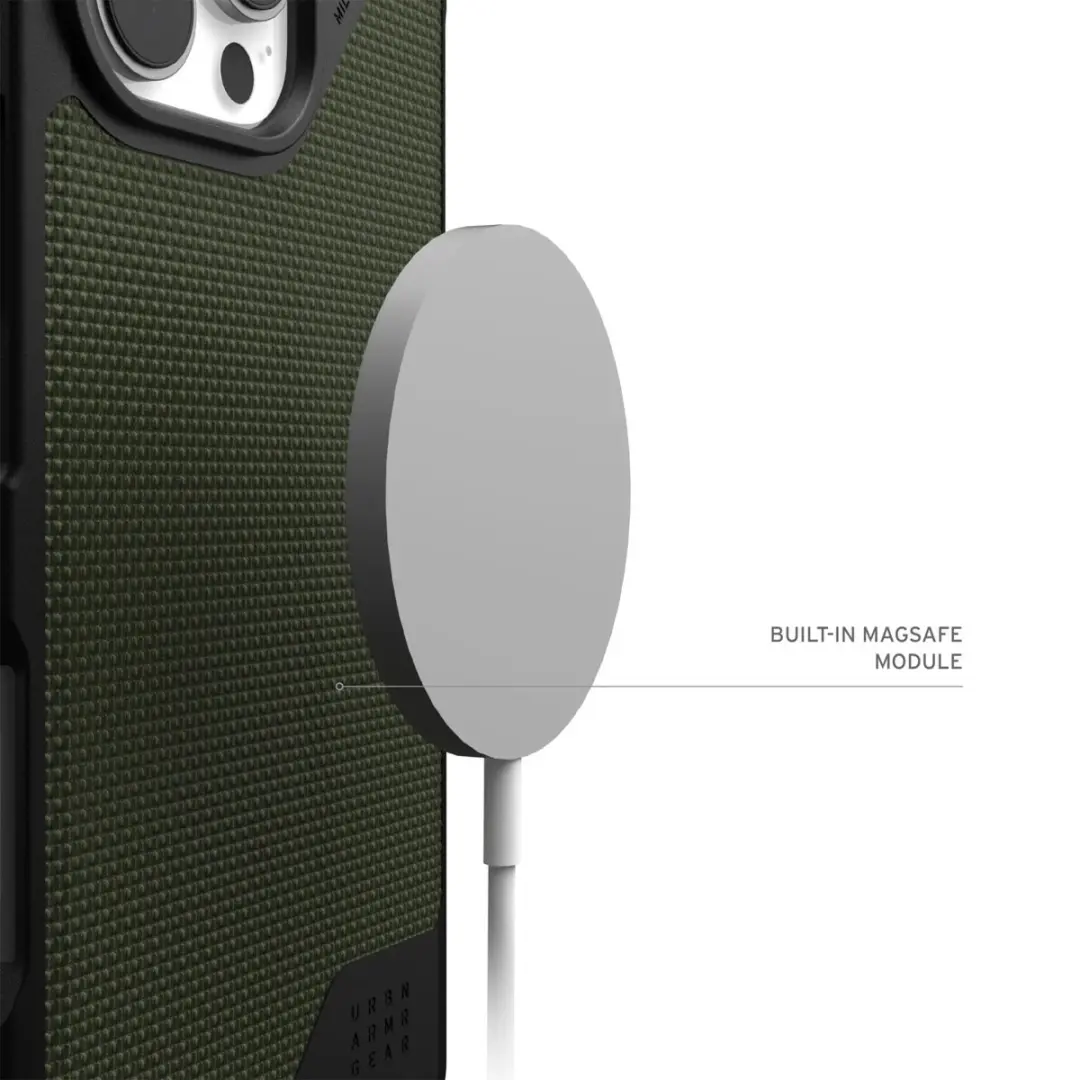 Urban Armor Gear Metropolis LT Hoesje 114453113972 - iPhone 16 Pro Max - Kevlar - Groen - afbeelding 5 van 6