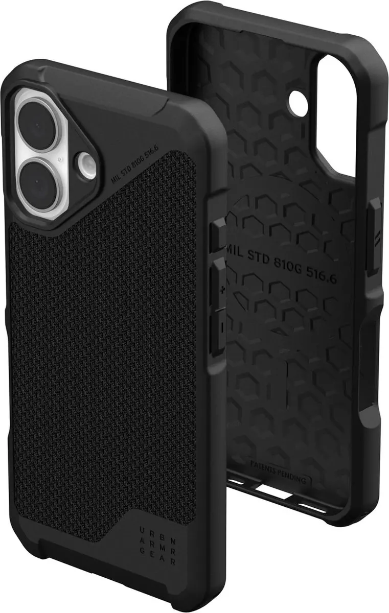 Urban Armor Gear Metropolis LT Hoesje 114454113940 - iPhone 16 - MagSafe - Kevlar Zwart - afbeelding 6 van 6