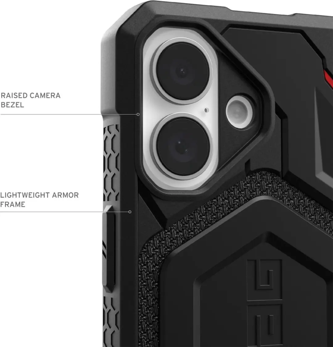 Urban Armor Gear Monarch Pro Hoesje 114455113940 - iPhone 16 Plus - MagSafe - Kevlar Zwart - afbeelding 3 van 6