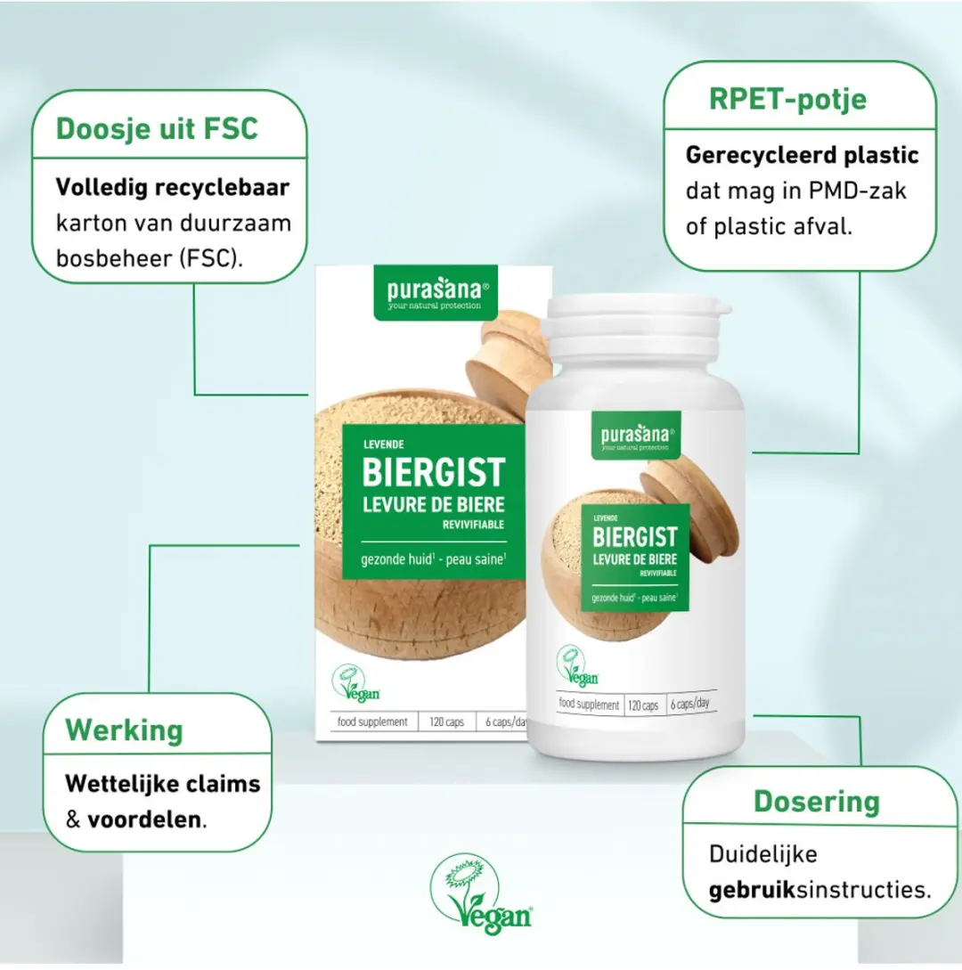 Purasana Biergist Levend 300mg - 49.2ml - afbeelding 2 van 6