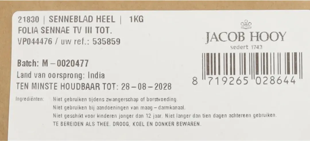 Jacob Hooy Senneblad Heel 1000g - afbeelding 3 van 6