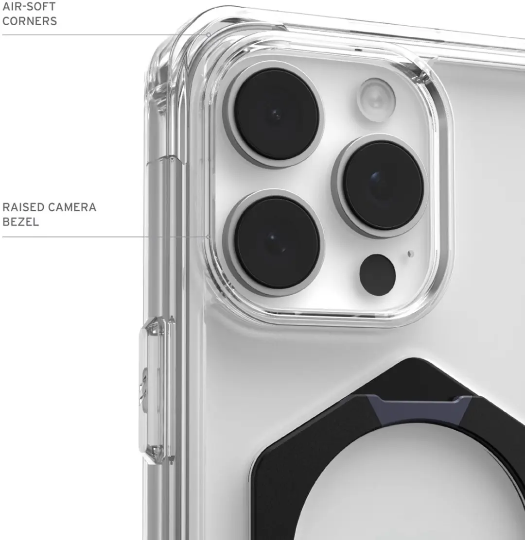 Urban Armor Gear Plyo XTE Backcover iPhone 16 Pro - 11449011404G - Transparant/Zwart - afbeelding 6 van 6