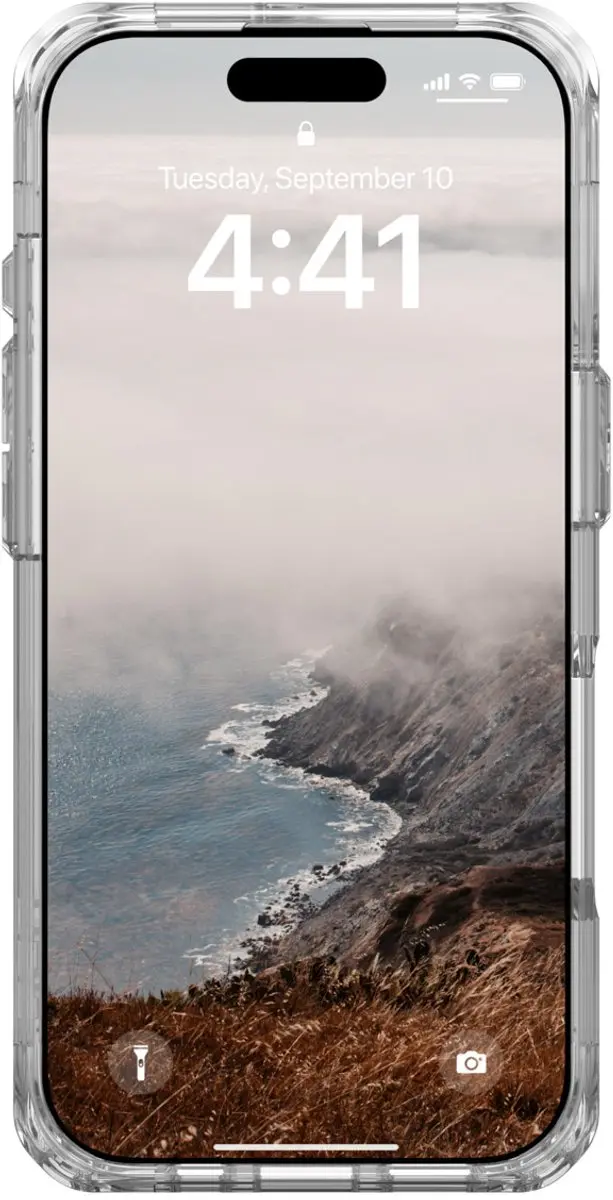 Urban Armor Gear Plyo XTE Backcover iPhone 16 Pro - 11449011404G - Transparant/Zwart - afbeelding 5 van 6