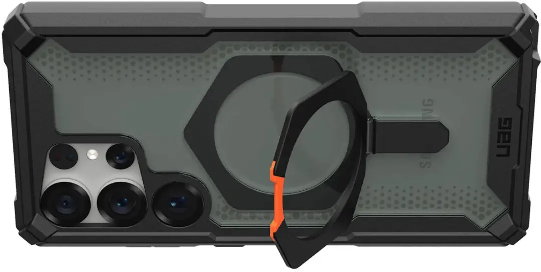 Urban Armor Gear Plasma XTE Hoesje S25 Ultra - MagSafe/Qi2 - Zwart/Oranje - afbeelding 4 van 6