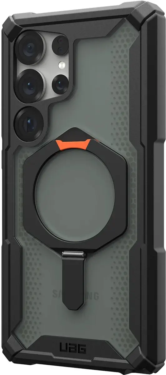 Urban Armor Gear Plasma XTE Hoesje S25 Ultra - MagSafe/Qi2 - Zwart/Oranje - afbeelding 3 van 6