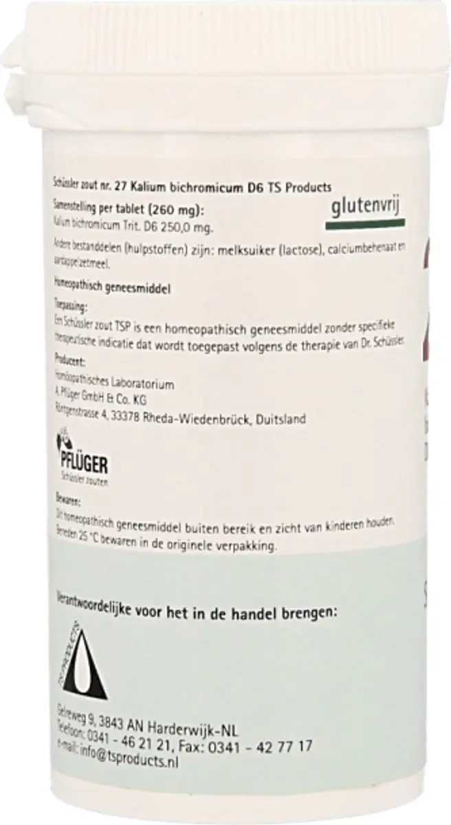Pfluger Schüssler Zout 27 Kalium Bichromicum D6 - 400 Tabletten