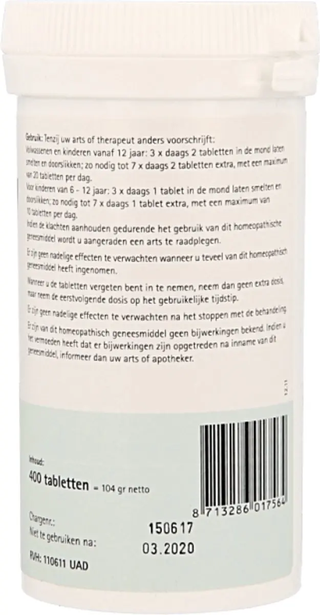 Pfluger Schüssler Zout 27 Kalium Bichromicum D6 - 400 Tabletten