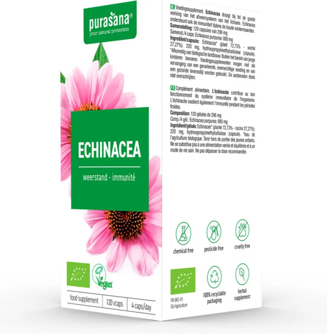 Purasana Bio Echinacea 215mg - 48 Stuks - afbeelding 5 van 6