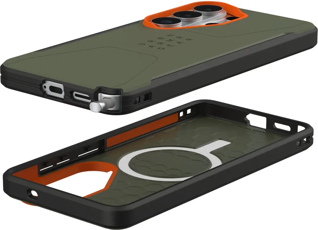 Urban Armor Gear Civilian Backcover S26 Ultra - 214535117297 - MagSafe - Olive Drab/Orange - afbeelding 4 van 6