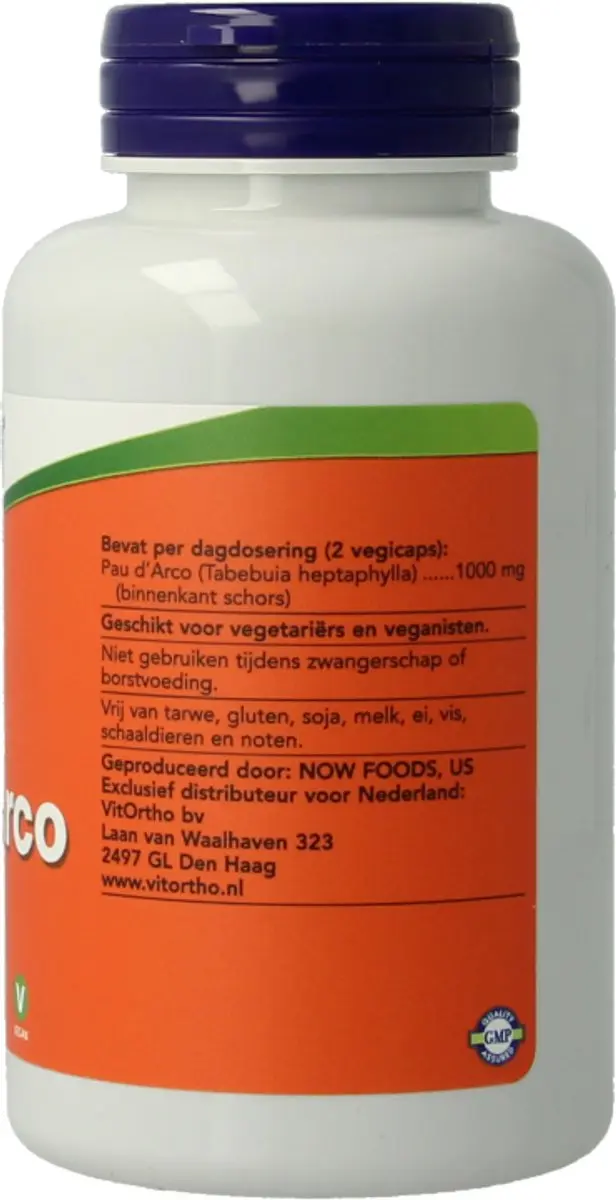 Now Pau D'Arco 500mg - 100 Capsules - afbeelding 4 van 6