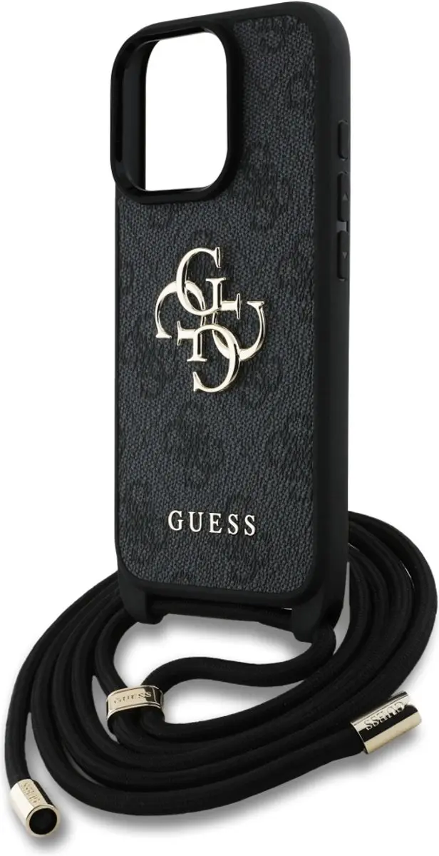 GUESS 4G Big Logo Crossbody iPhone 16 Pro Hoesje - Zwart - afbeelding 4 van 6