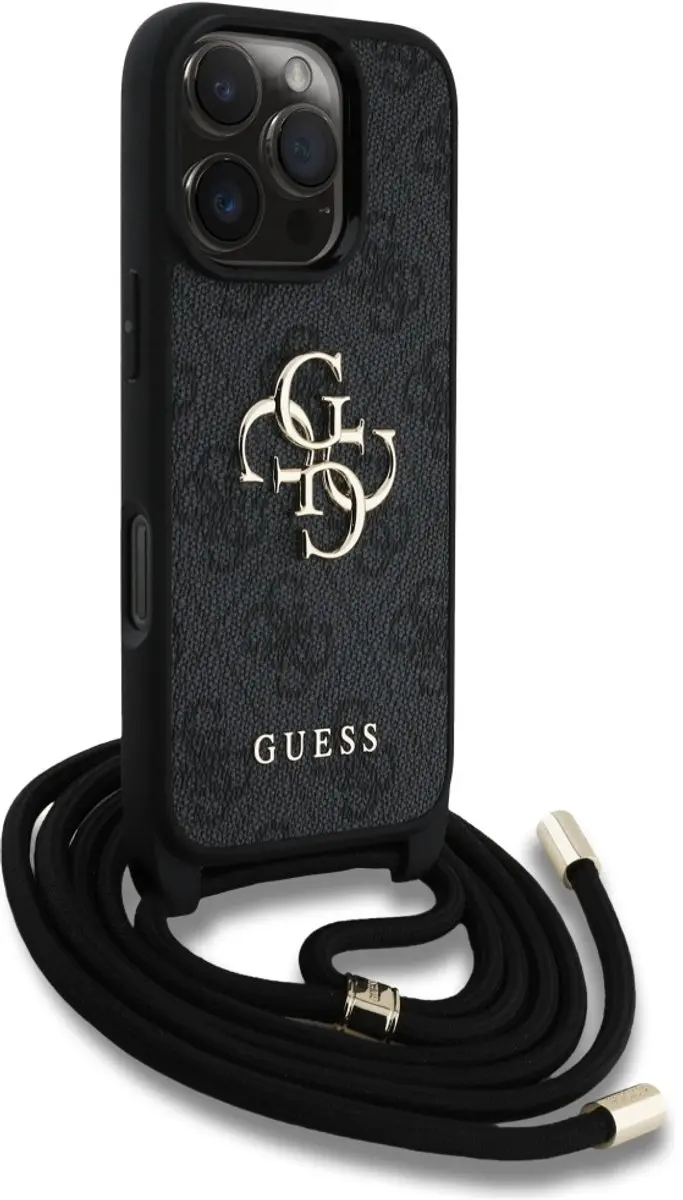 GUESS 4G Big Logo Crossbody iPhone 16 Pro Hoesje - Zwart - afbeelding 3 van 6