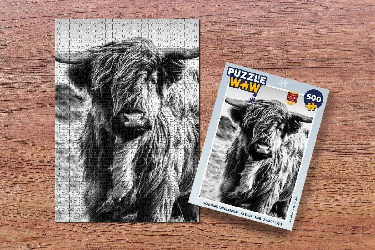 PuzzleWow Schotse Hooglander Legpuzzel 500 Stuks - Multicolor