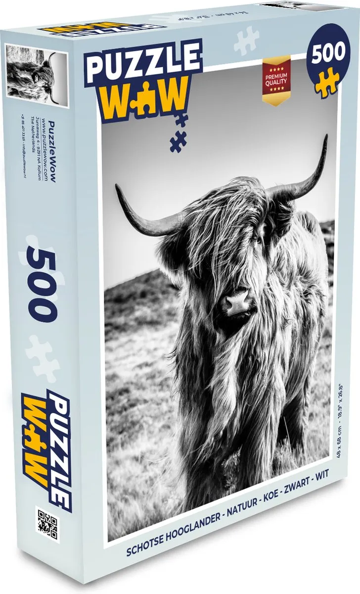 PuzzleWow Schotse Hooglander Legpuzzel 500 Stuks - Multicolor