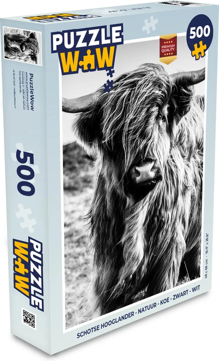 PuzzleWow Schotse Hooglander Legpuzzel 500 Stuks - Multicolor