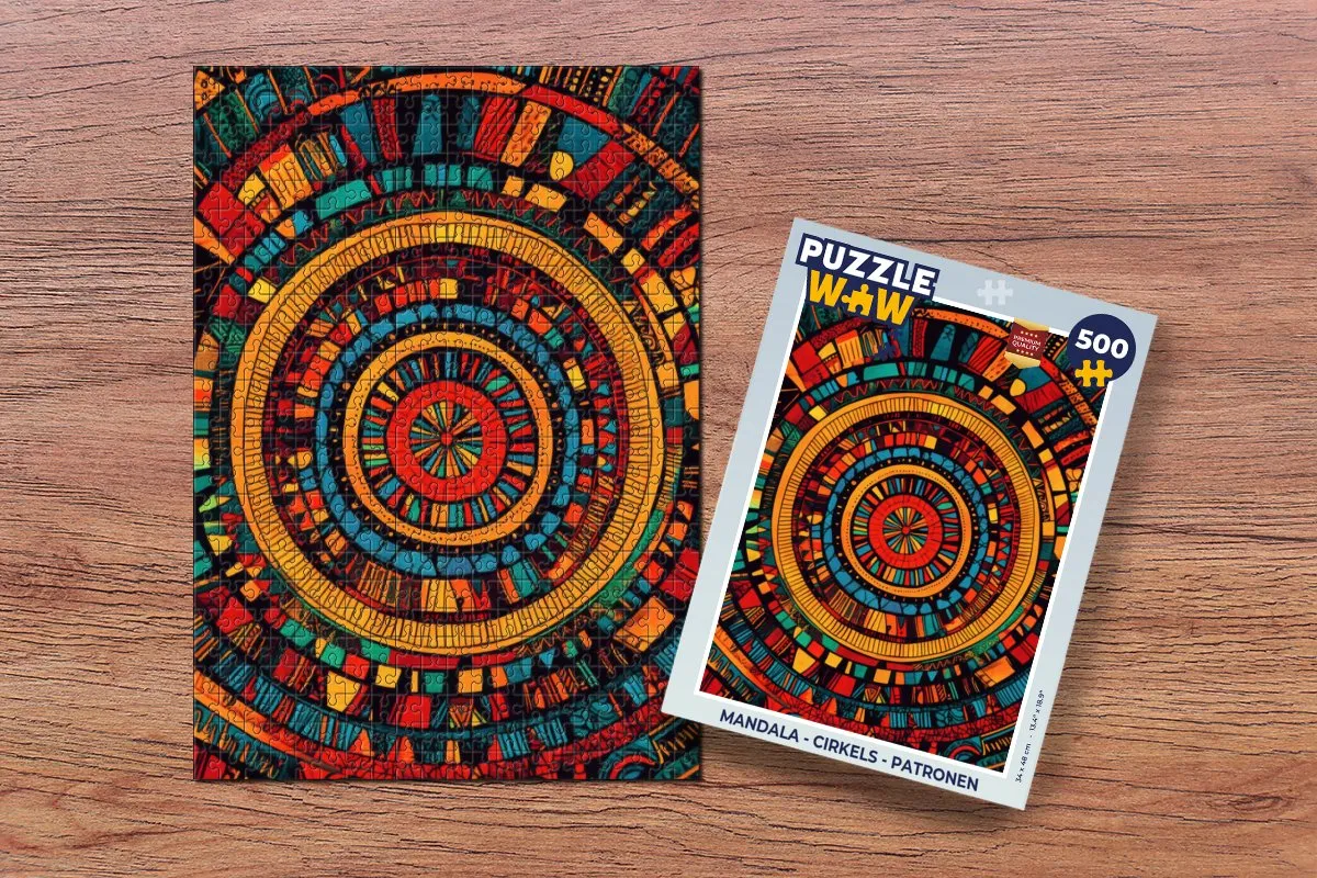 PuzzleWow Mandala Legpuzzel 500 Stuks - Cirkels & Patronen
