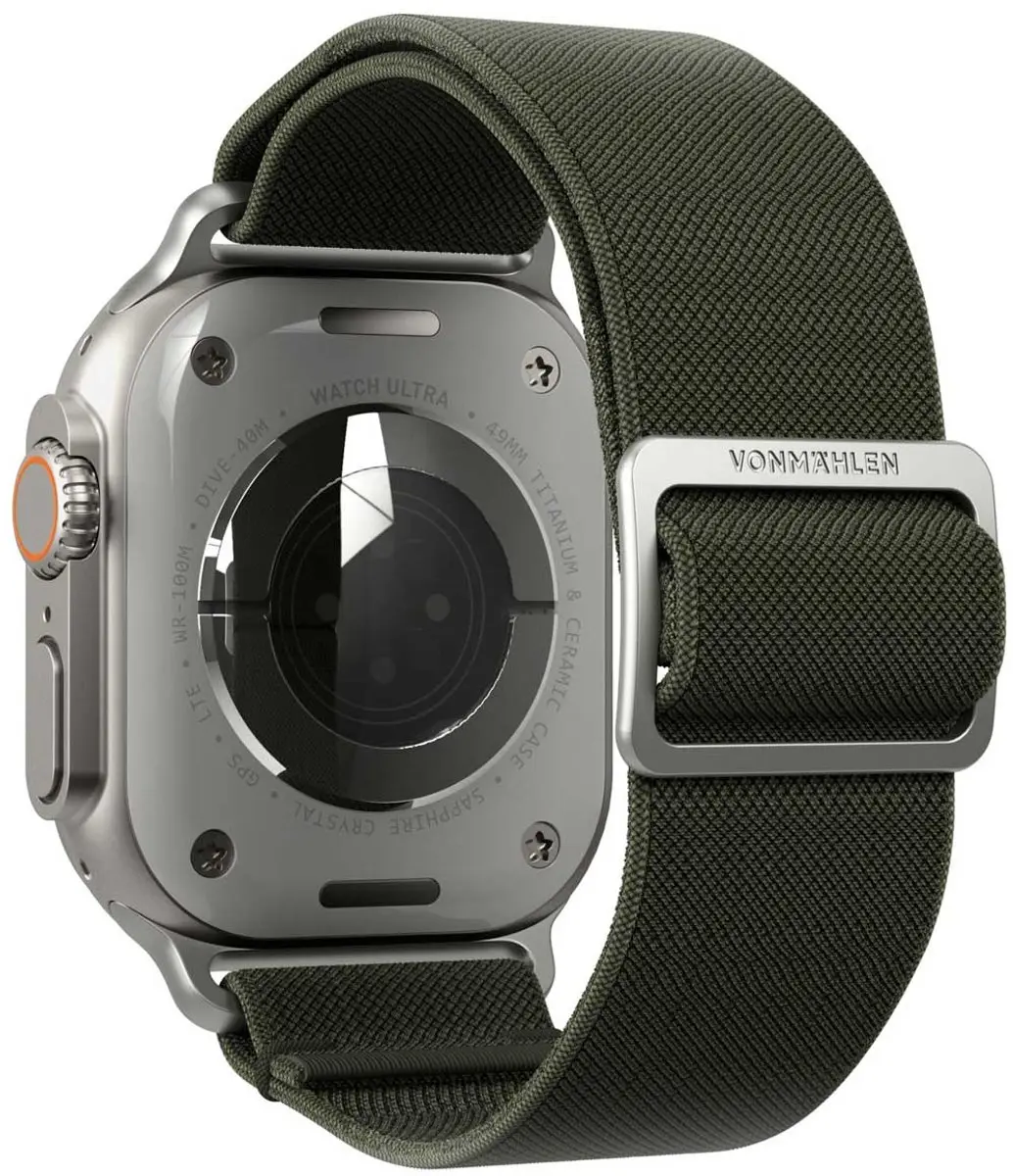 Vonmählen Classic Nylon Loop Bandje Apple Watch - 38/40/41/42mm - Olive - afbeelding 2 van 6