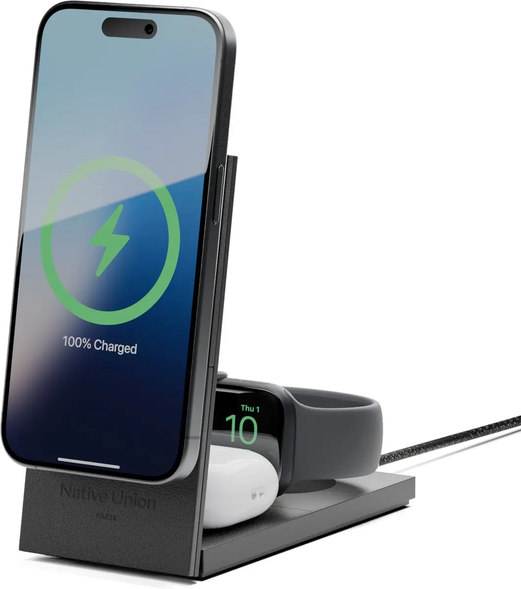 Native Union Rise 3in1 MagSafe Qi2 Oplader - 35W - Zwart