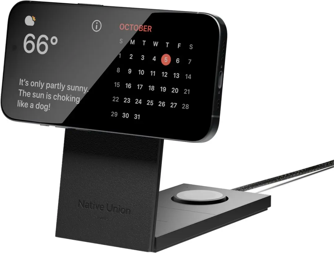 Native Union Rise 3in1 MagSafe Qi2 Oplader - 35W - Zwart