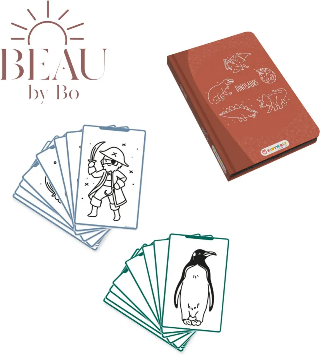 BEAU by Bo Kidywolf Kidydraw Mini Tekenboek met LCD-scherm Dinosaurussen + Refil
