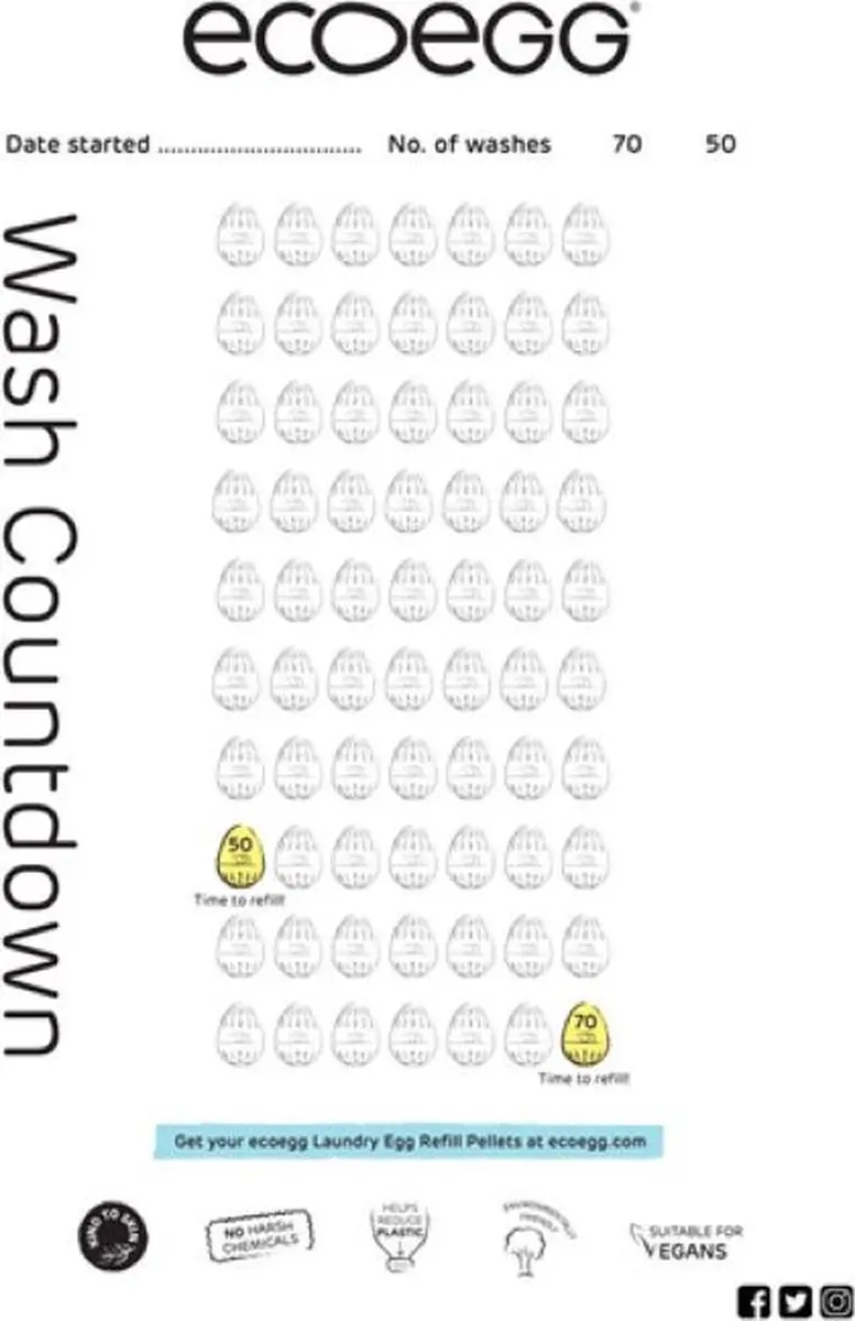 Eco Egg Wasballen Ei Fresh Linen - 70 Wasbeurten - afbeelding 3 van 6