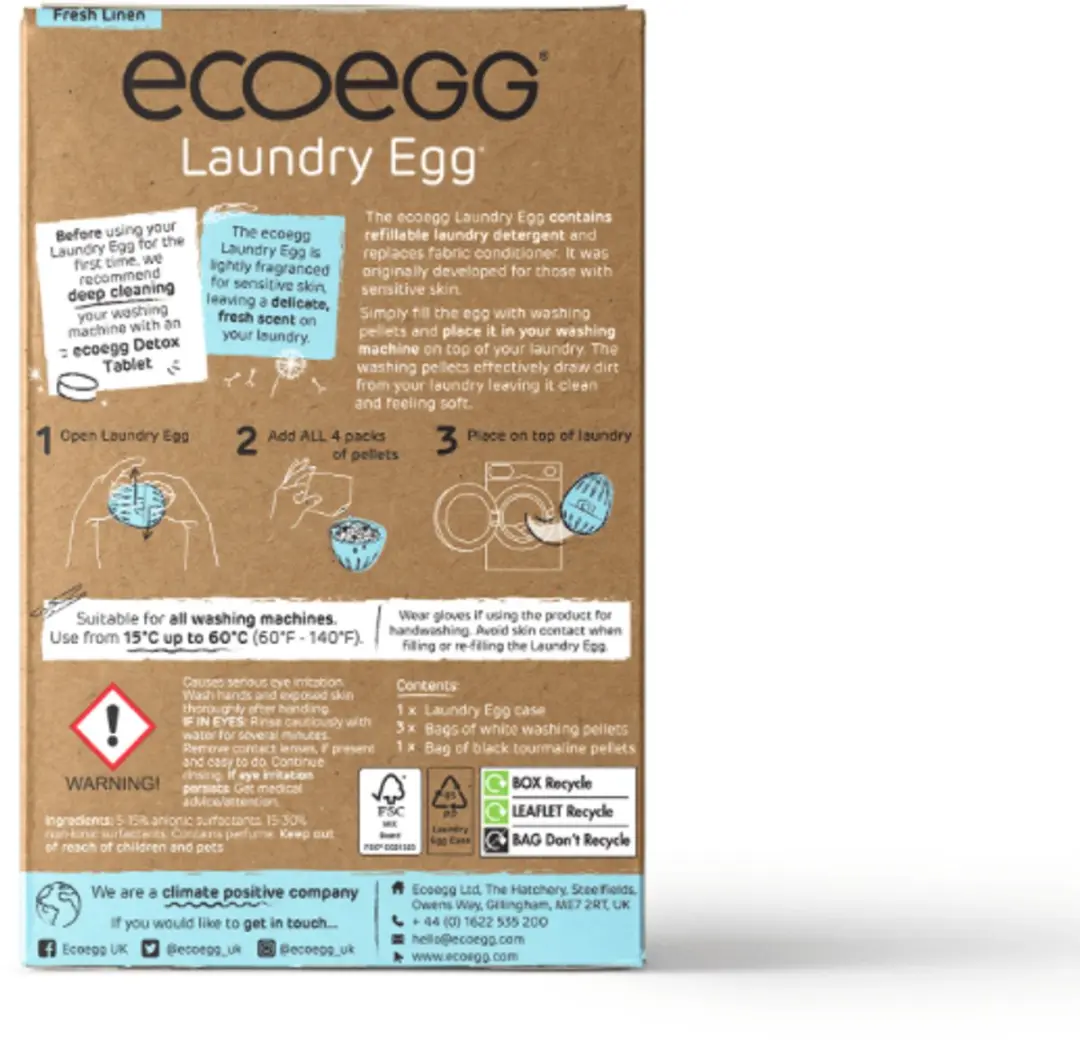 Eco Egg Wasballen Ei Fresh Linen - 70 Wasbeurten - afbeelding 5 van 6
