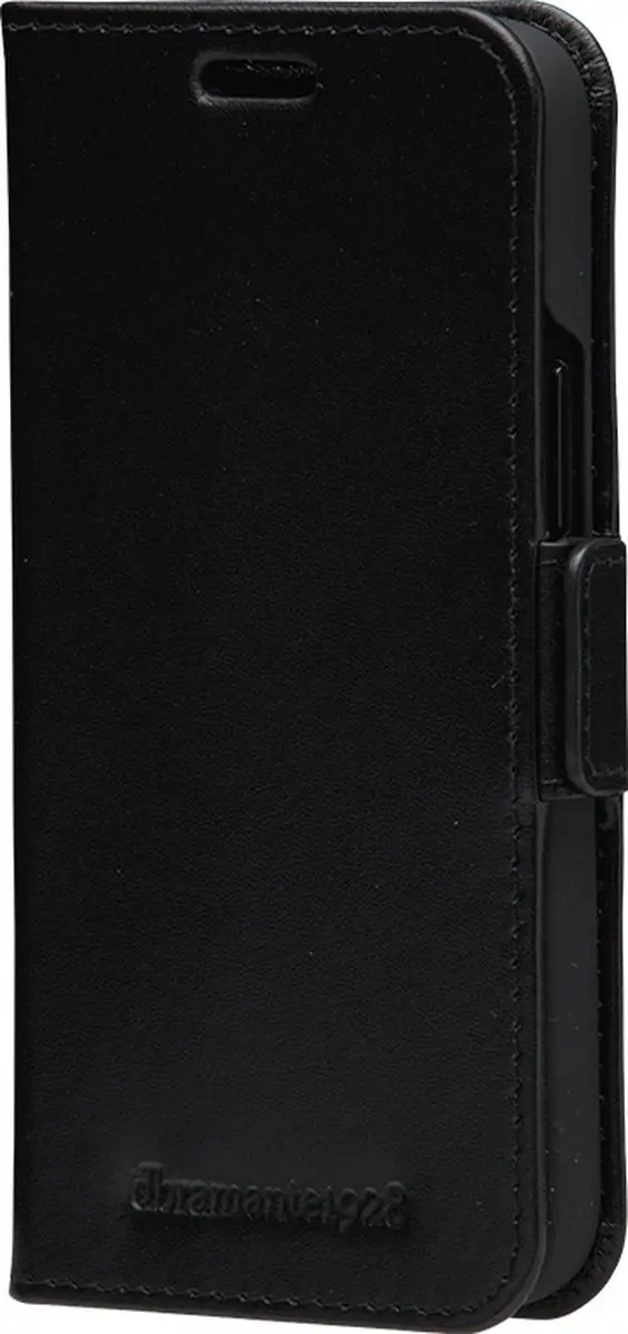dbramante1928 iPhone 12 Mini Boekenkasthoes - Effen Zwart - 2 Pasjes