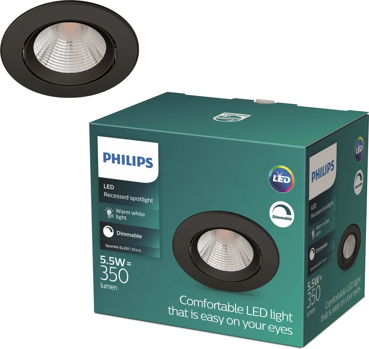 Philips Sparkle Inbouwspot 5.5W Warmwit