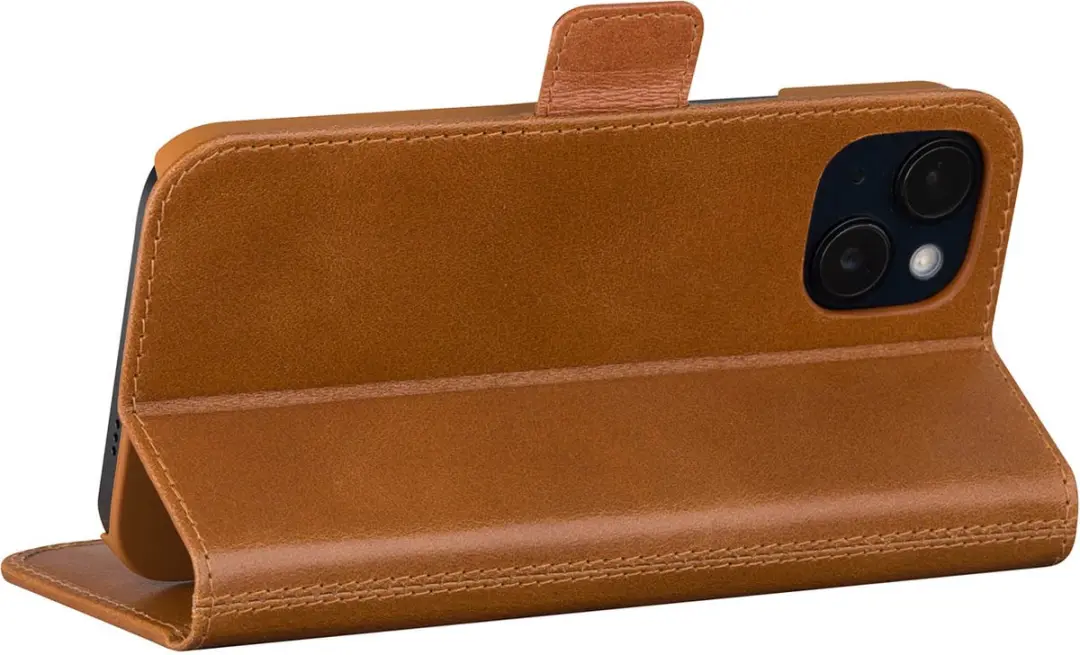 dbramante1928 iPhone 15 Boekhoesje - Effen Cognac