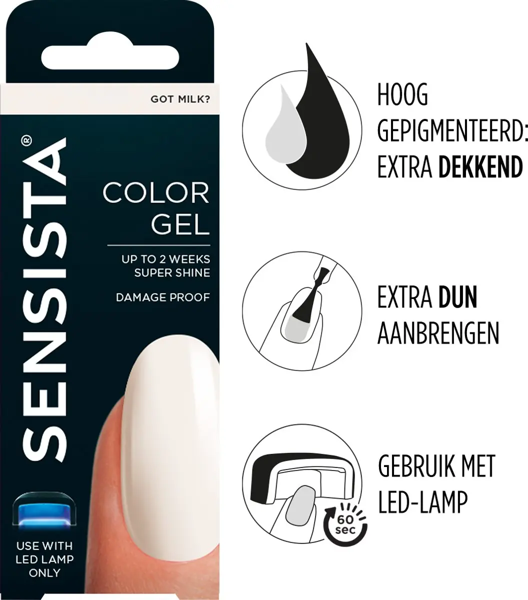Sensista Color Gel Got Milk? Gellak 7.5ml - Wit - afbeelding 4 van 6