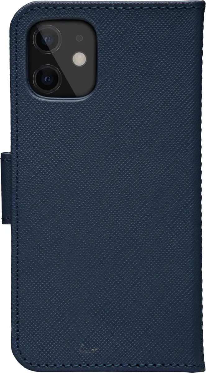 dbramante1928 iPhone 12 Mini Boekenkasthoes - Effen Donkerblauw - 4 Pasjes
