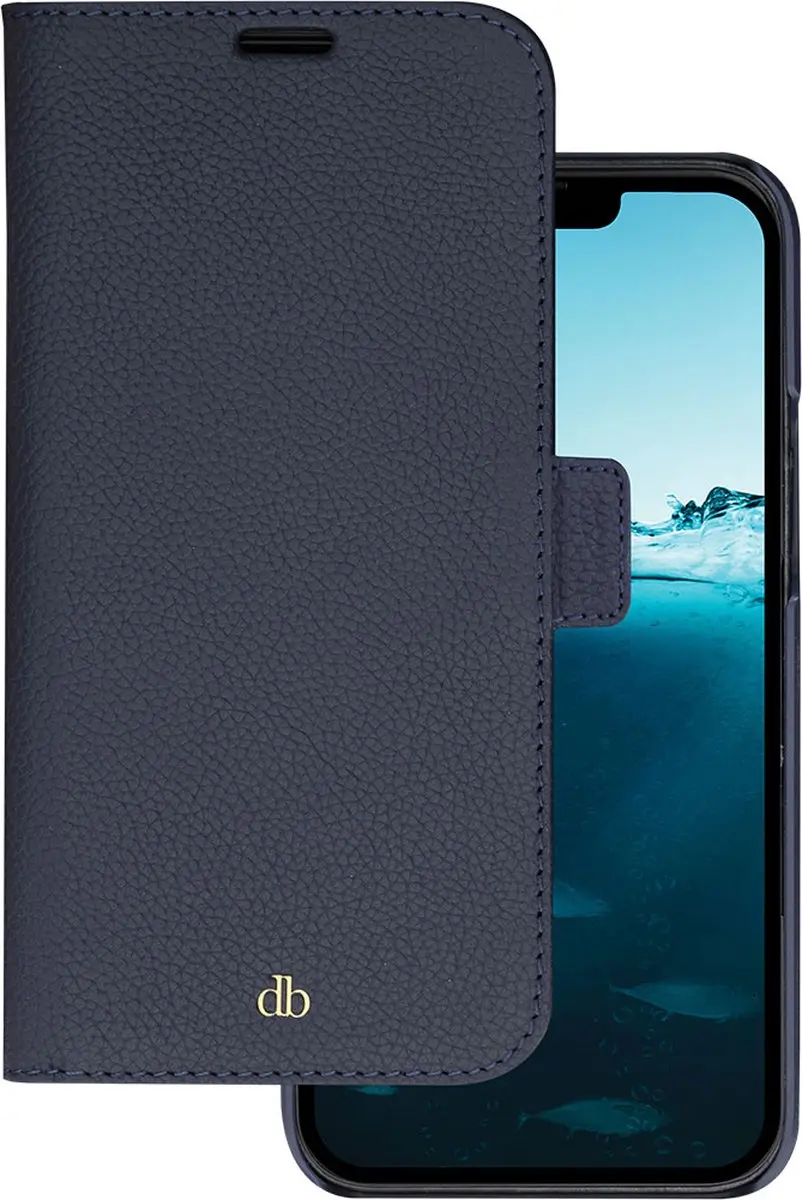 dbramante1928 iPhone 14 Plus Hoesje - Effen Donkerblauw Leer
