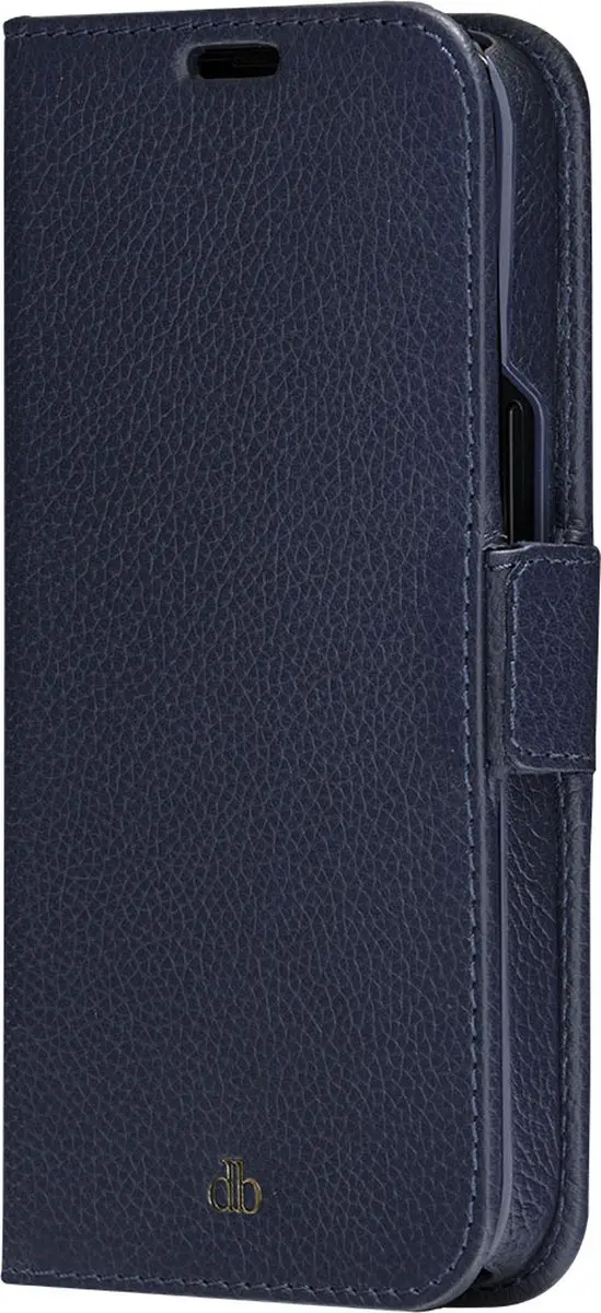 dbramante1928 iPhone 14 Plus Hoesje - Effen Donkerblauw Leer