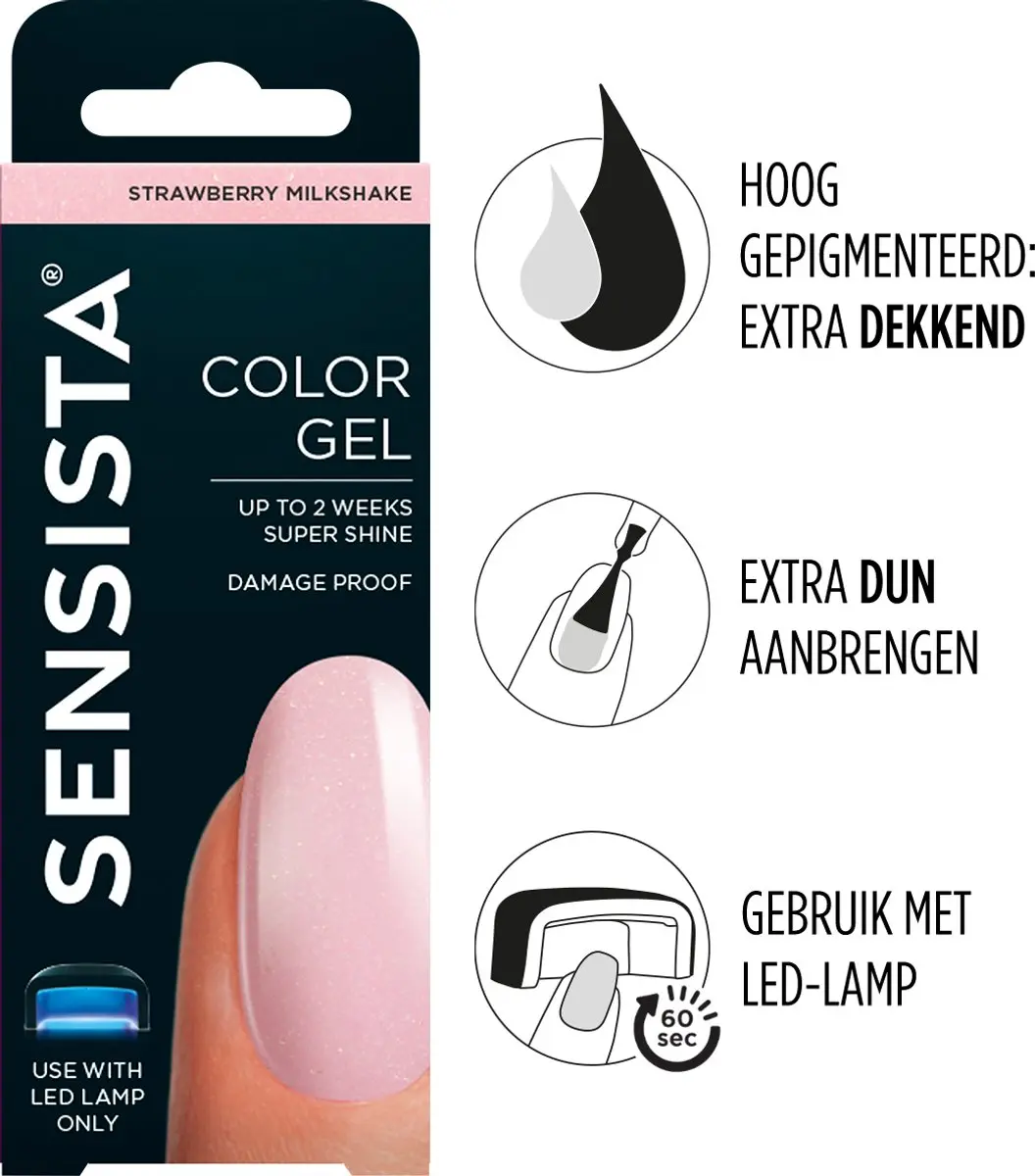 Sensista Color Gel Strawberry Milkshake 7.5ml - Roze - afbeelding 4 van 6