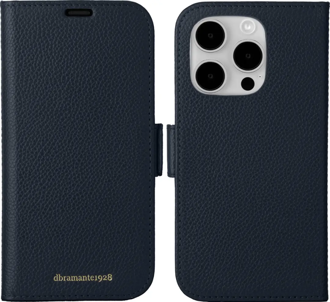 dbramante1928 iPhone 15 Pro Max Boekplankhoesje - Donkerblauw Leer