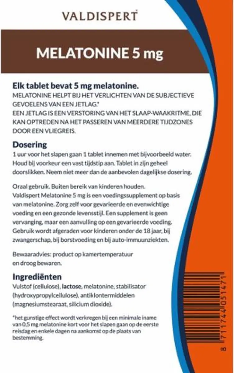 Valdispert Melatonine 5mg - 30 tabletten