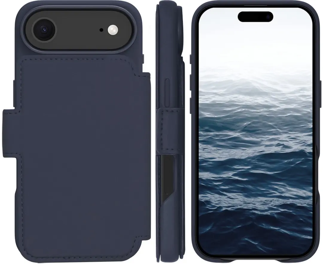 dbramante1928 Bookcase Hoesje iPhone 17 Air - DBLM66ICBU6678 - Donkerblauw Kunstleer - 4 Pasjes