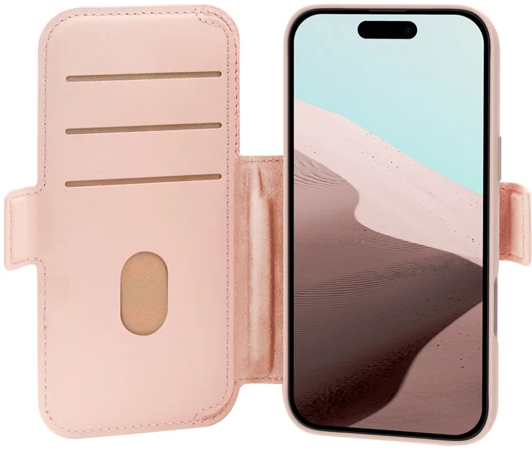 dbramante1928 Bookcase Hoesje iPhone 17 Pro Max - Roze - Kunstleer - 4 Pasjes