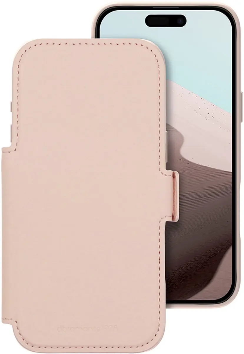dbramante1928 Bookcase Hoesje iPhone 17 Pro Max - Roze - Kunstleer - 4 Pasjes