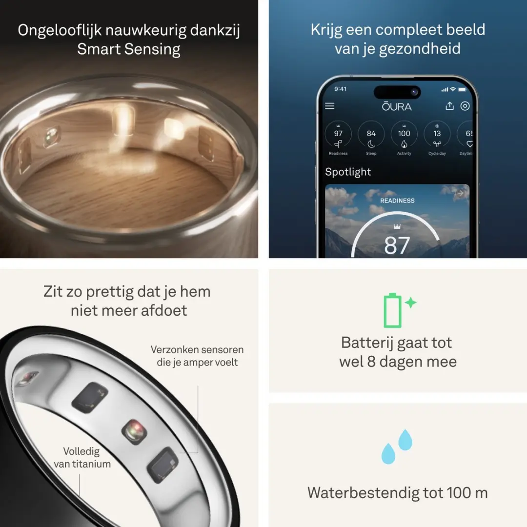 Oura Ring 4 - Maat 12 - Zwart - afbeelding 4 van 6